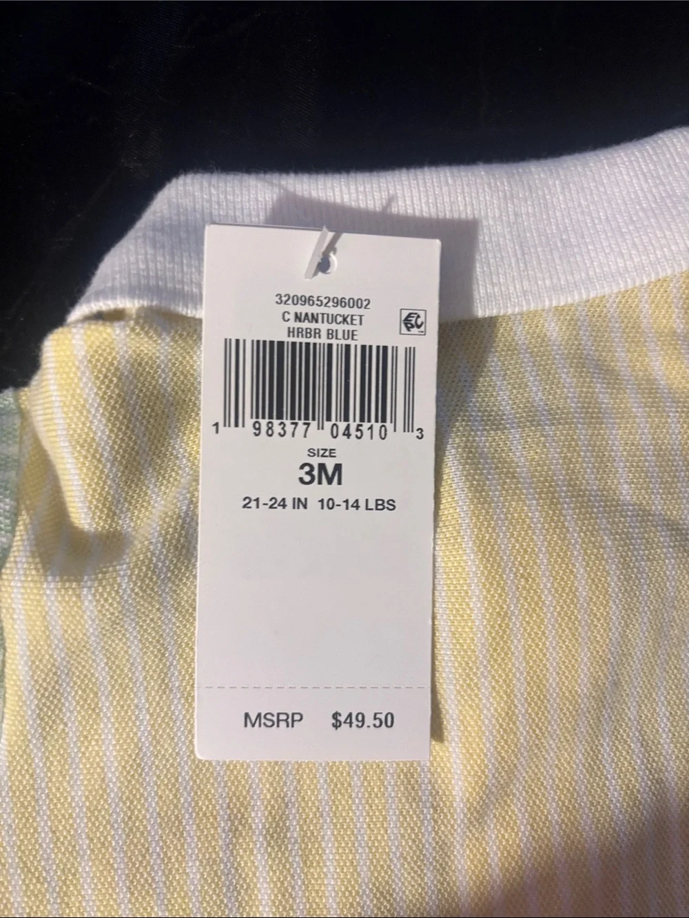 Ralph Lauren Blue & White Striped Polo Romper with Pastel Accents